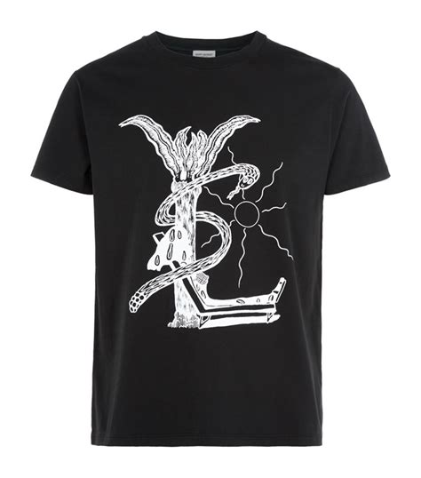 ysl black logo tee|ysl graphic tees.